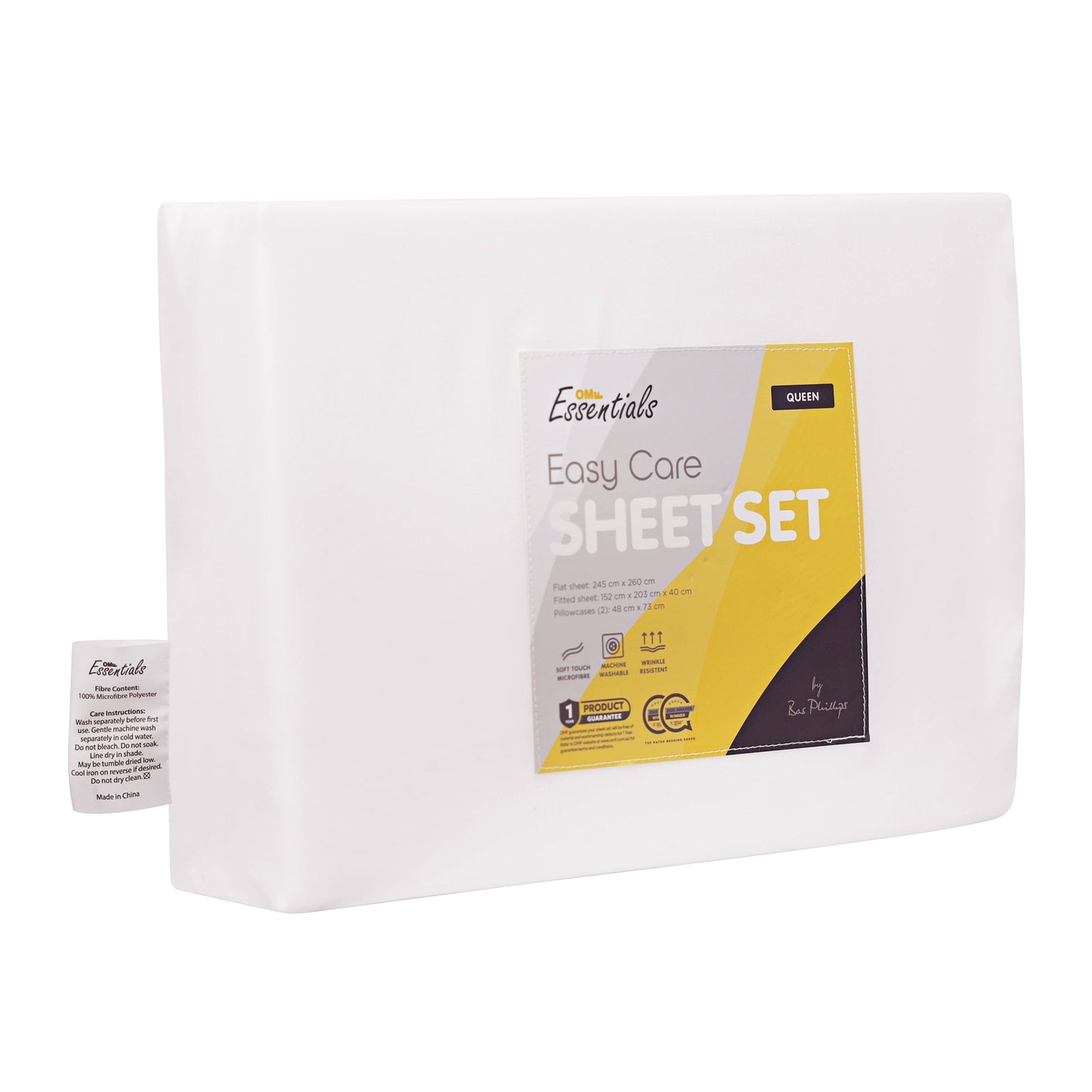 Essentials Easy Care Sheet Set - White - King Single