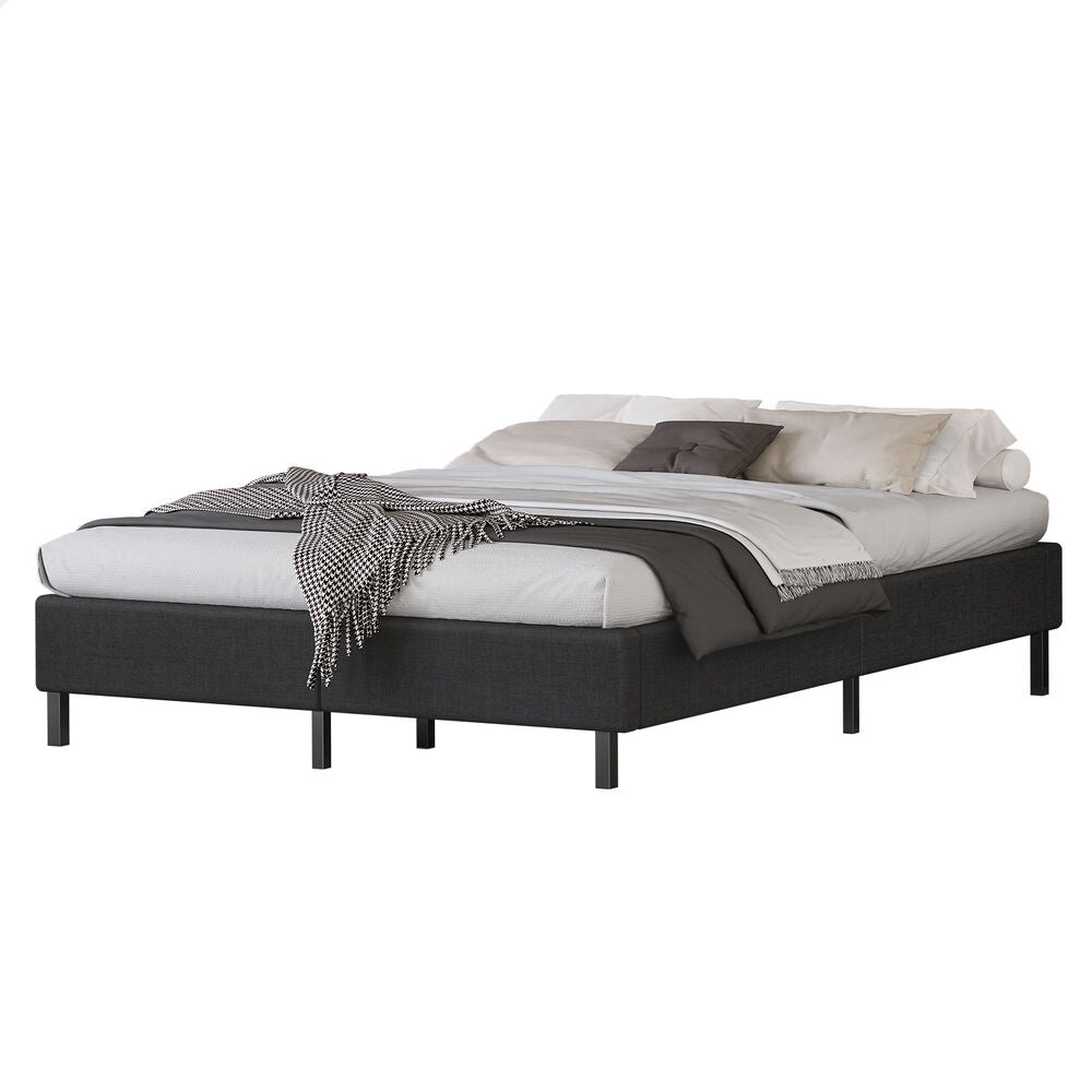 Maryam Upholstered Bed Base Charcoal