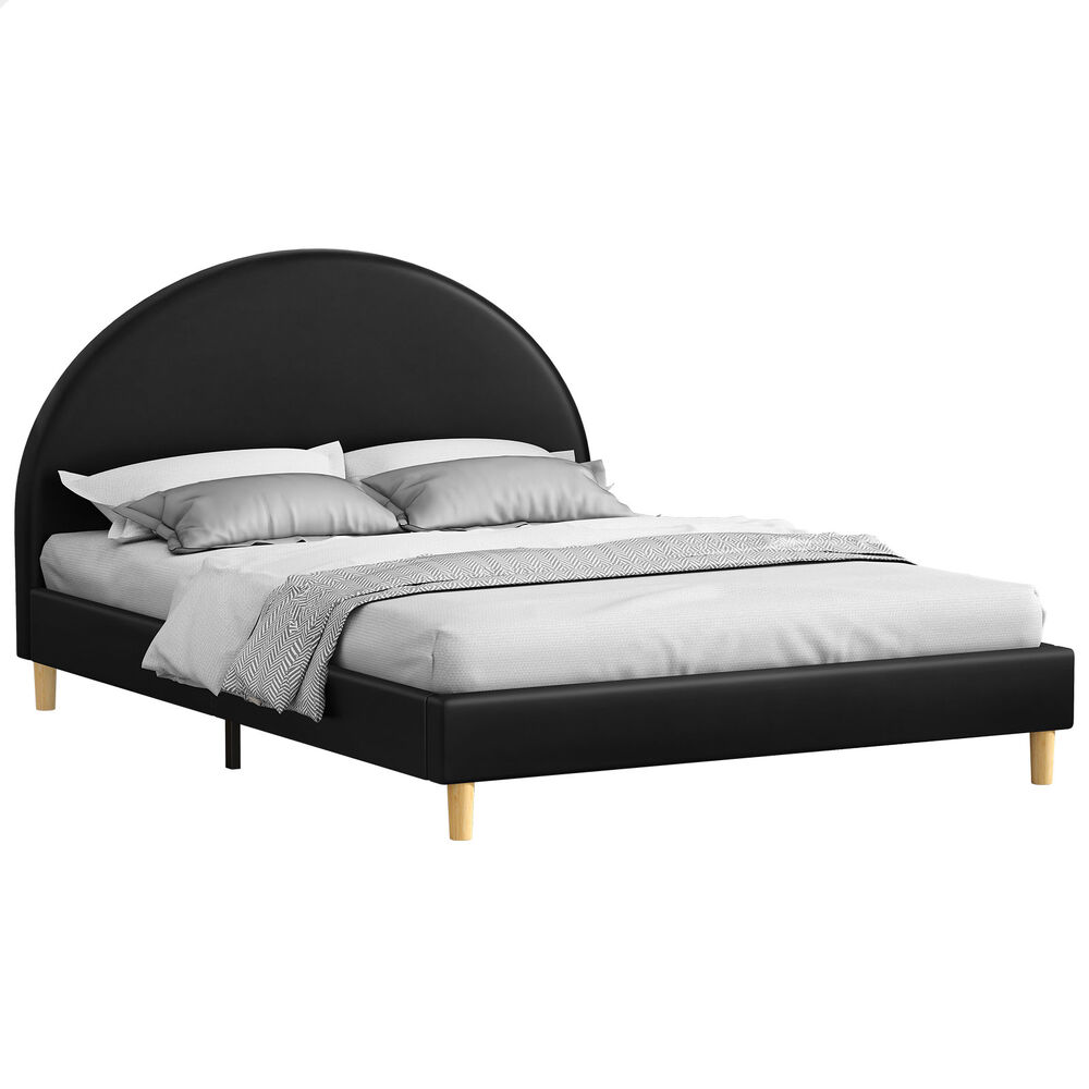 Kenyatta Faux Leather Bed Frame Black