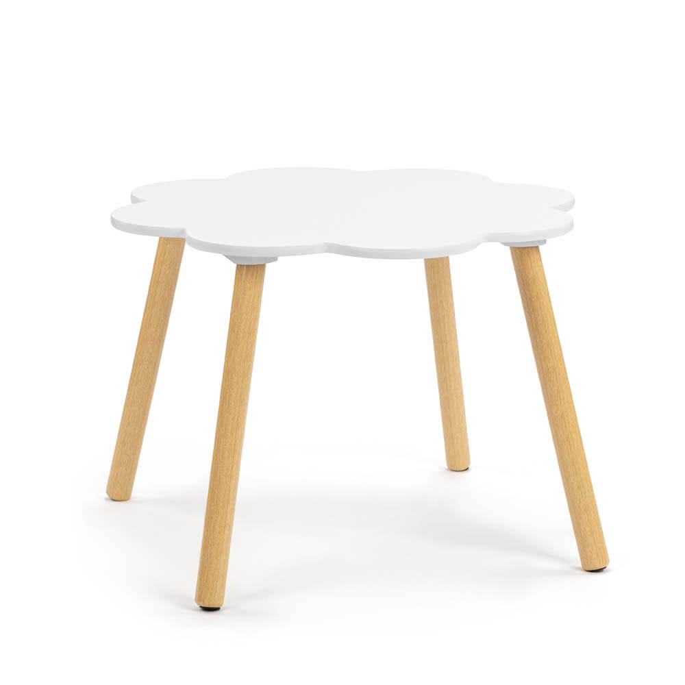 Cloud Kids Table and 2 Chairs Set Star and Cloud Play Set White