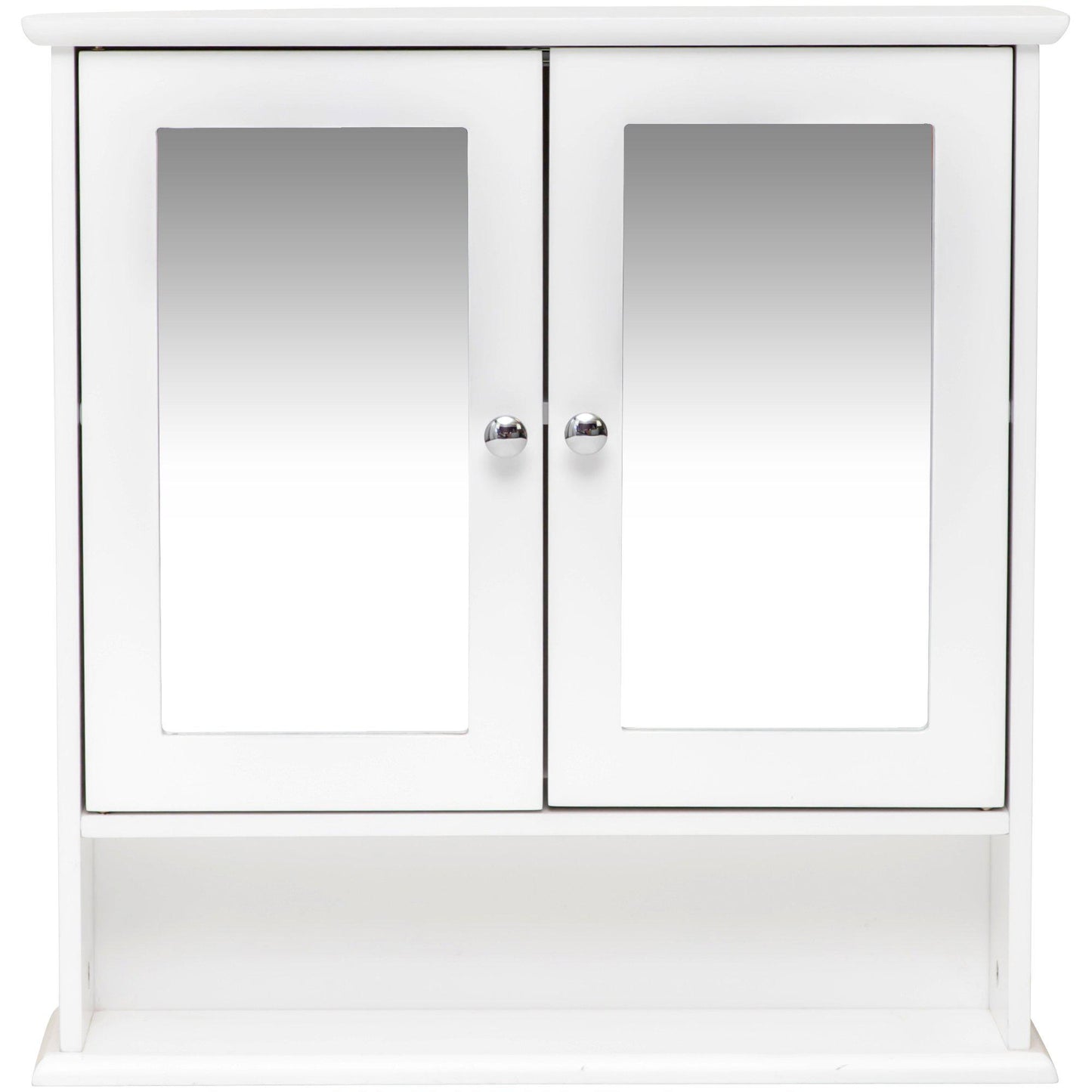 Maine Double Door Mirrored Bathroom Cabinet White