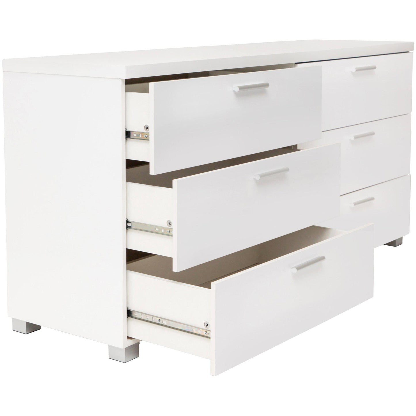 Elisha High Gloss 6 Drawer Chest - White