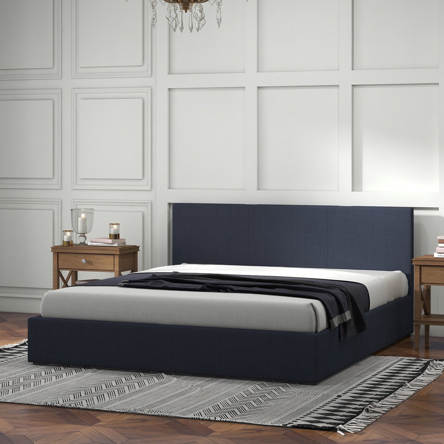 Milano Luxury Gas Lift Bed with Headboard (Model 1) No.35 King Charcoal