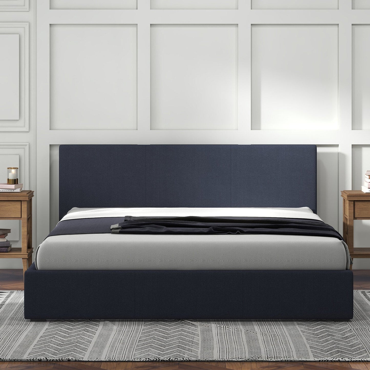 Milano Luxury Gas Lift Bed with Headboard (Model 1) No.35 King Charcoal