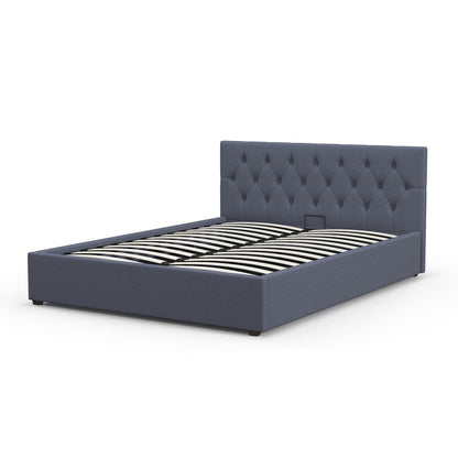 Milano Capri Luxury Gas Lift Bed Frame - Queen | Charcoal