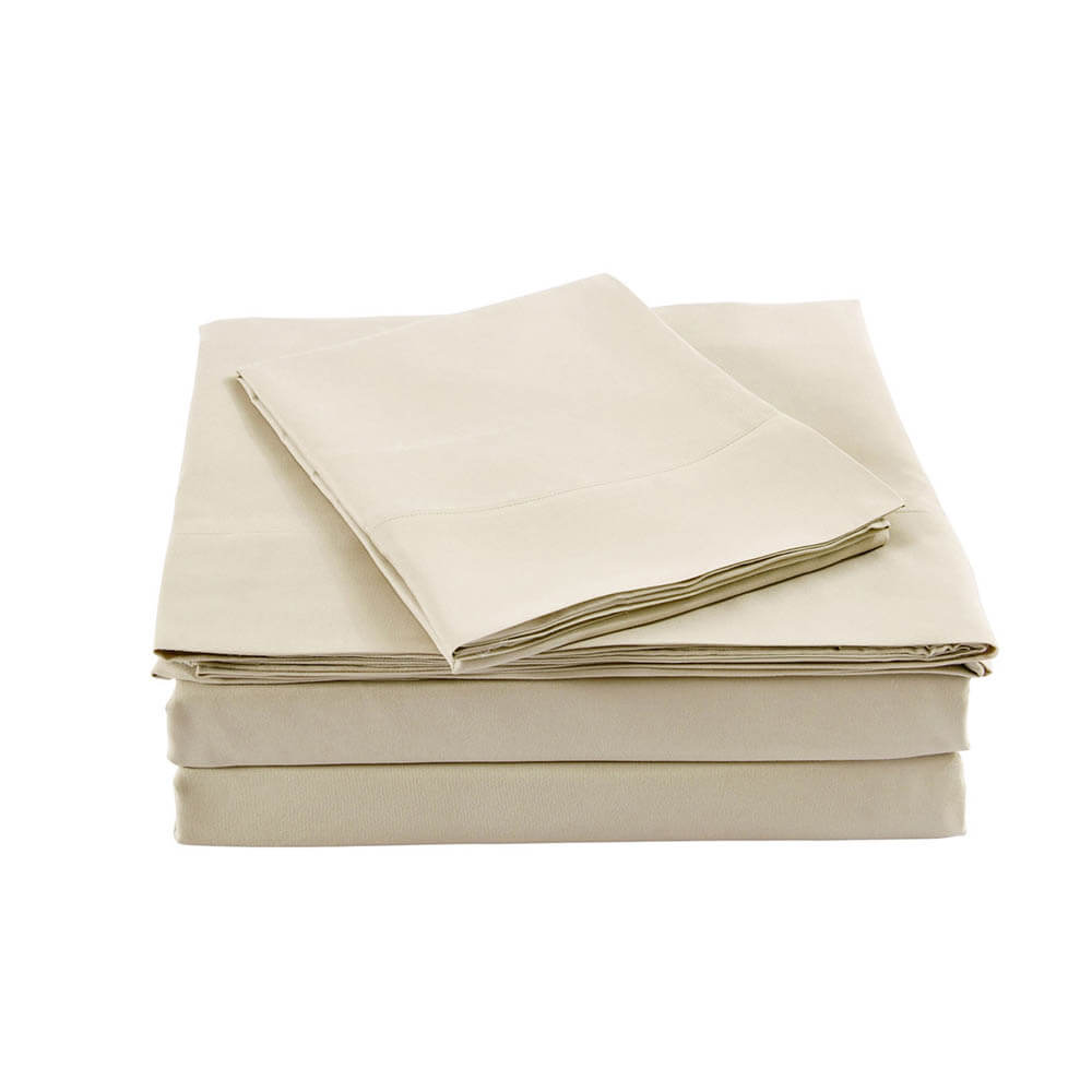 Royal Comfort Blended Bamboo Sheet Set Queen Dark Ivory