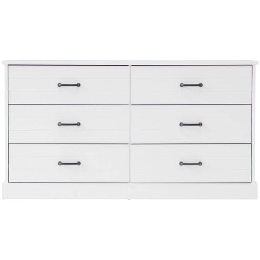 Hamptons Chest 6 Drawer – White