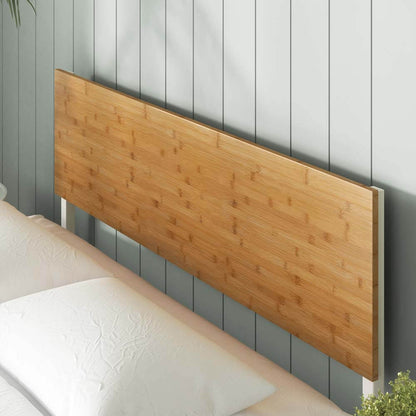 Figari Metal And Bamboo White Bed Frame Single