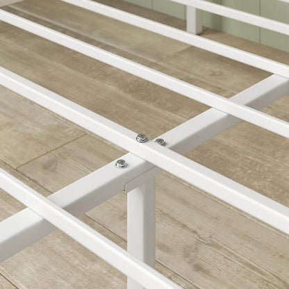 Figari Metal And Bamboo White Bed Frame Queen