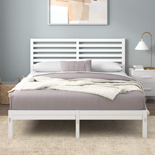 Kai Bamboo and Metal Bed Frame White Bed Base Single
