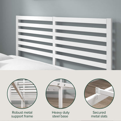 Kai Bamboo and Metal Bed Frame White Bed Base Single