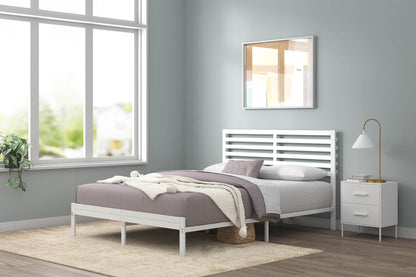 Kai Bamboo and Metal Bed Frame White Bed Base Single