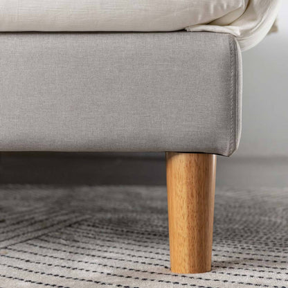 Sienna Upholstered Bed Frame Light Grey Queen