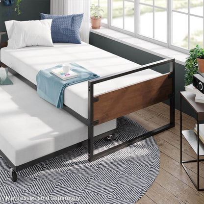 Suzanne Ironline Bamboo Wood and Metal Daybed and Trundle Black