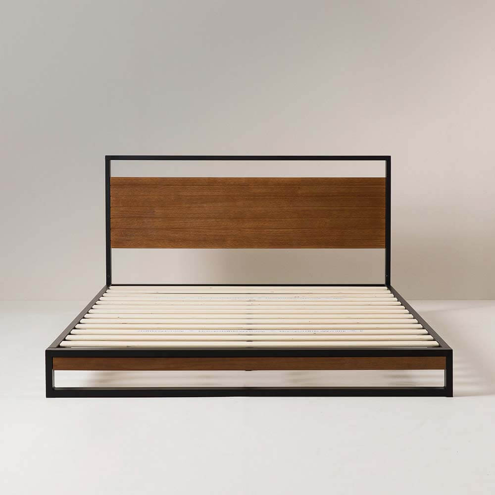 Ironline Metal And Wood Bed Frame Single