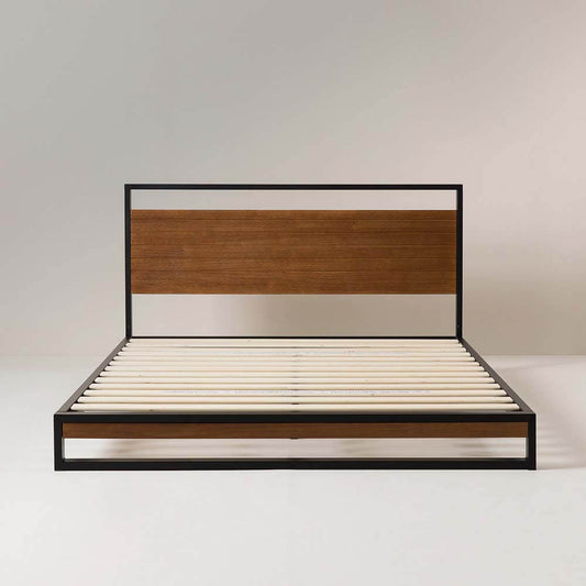 Ironline Metal And Wood Bed Frame Single