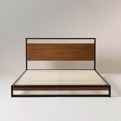 Ironline Metal And Wood Bed Frame King