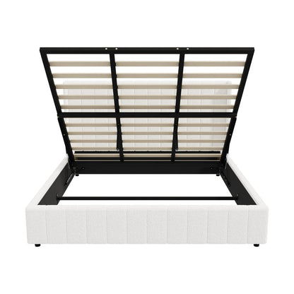 Gabrielle Boucle Gas Lift Storage Bed - King