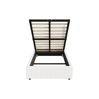 Gabrielle Boucle Gas Lift Storage Bed - King Single