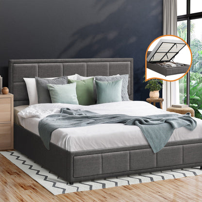 Reese Upholstered Gas Lift Bed - Double