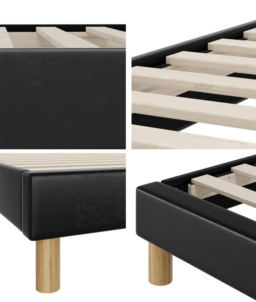 Siena Faux Leather Bed Base - Double