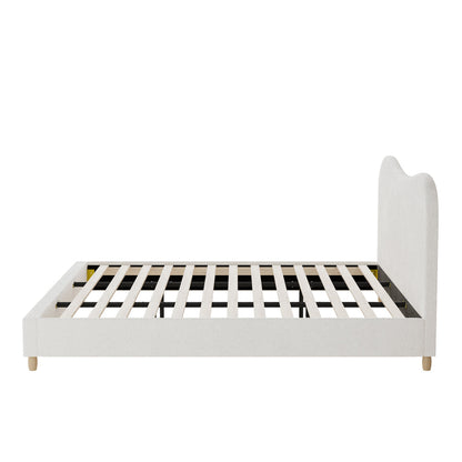 Lila Boucle Cloud Headboard Bed - King