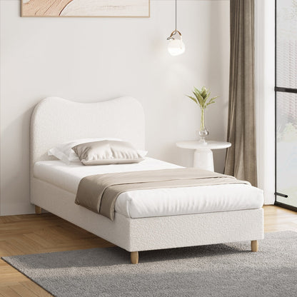 Lila Boucle Cloud Headboard Bed - King Single