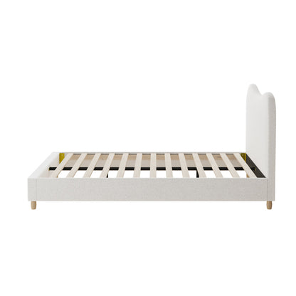 Lila Boucle Cloud Headboard Bed - Queen