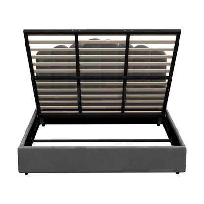 Grey Ellora Velvet Gas Lift Bed - King