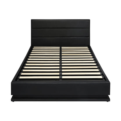 Nate Faux Leather Gas Lift Bed with LED - Double