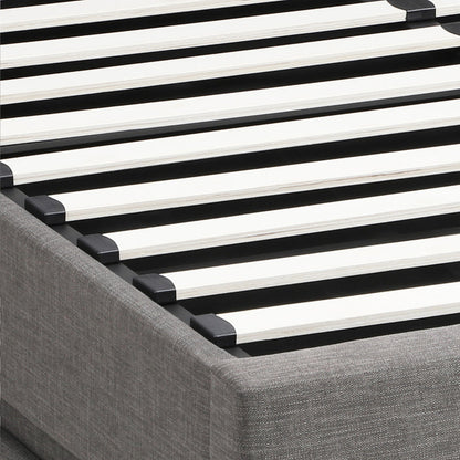 Nate Grey Gas Lift Storage Bed with LED - Double