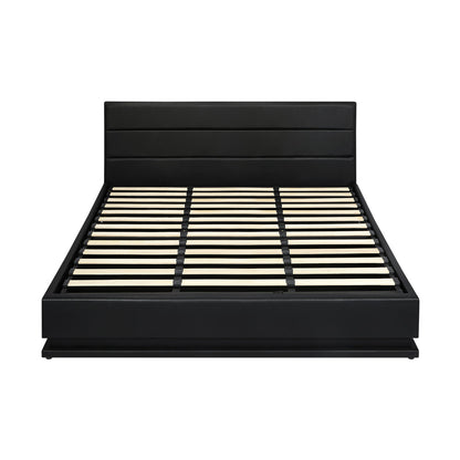 Nate Faux Leather Gas Lift Bed with LED - King