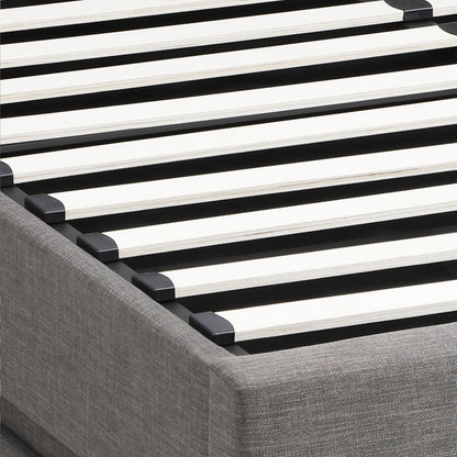 Nate Grey Gas Lift Storage Bed with LED - Queen