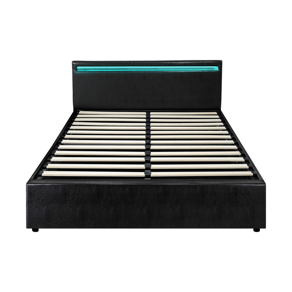 Black Colson LED Gas Lift Storage Bed - Queen