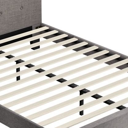 Grey Quiton Upholstered Bed Frame - Double