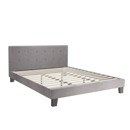 Grey Quiton Upholstered Bed Frame - King