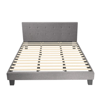Grey Quiton Upholstered Bed Frame - King