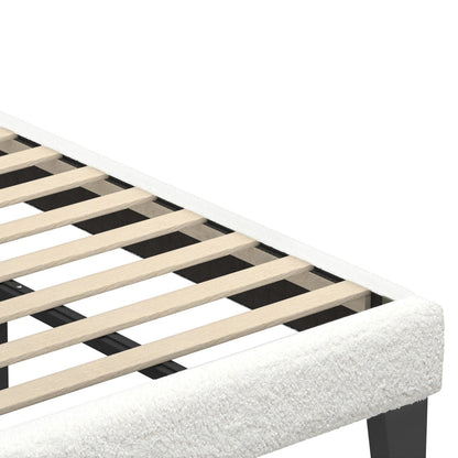 White Quiton Boucle Platform Bed - King Single