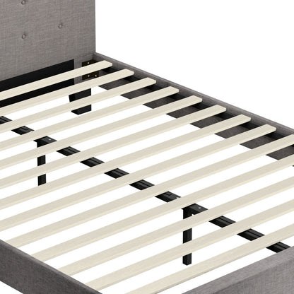 Grey Quiton Upholstered Bed Frame - Queen