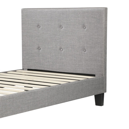 Grey Quiton Upholstered Bed Frame - Single