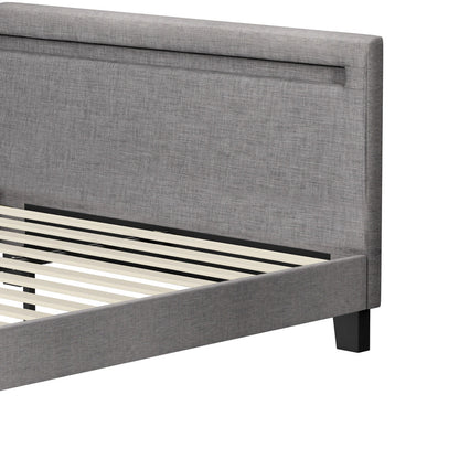 Lambeau Upholstered Bed Frame with LED - Double