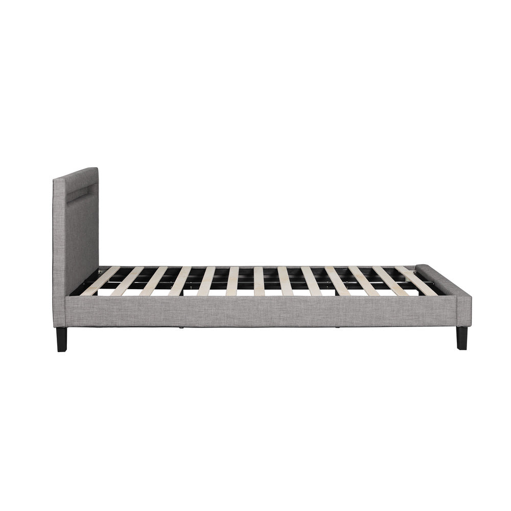 Lambeau Upholstered Bed Frame with LED - Double