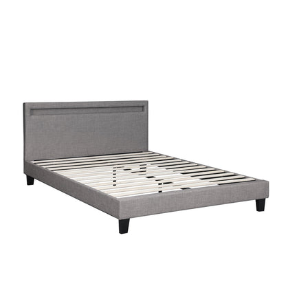 Lambeau Upholstered Bed Frame with LED - Queen