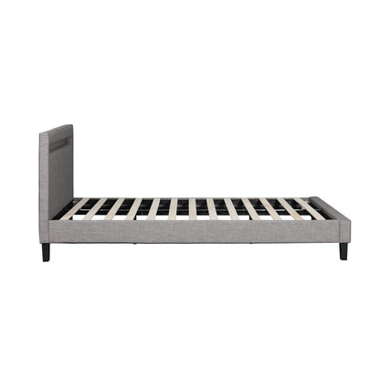 Lambeau Upholstered Bed Frame with LED - Queen