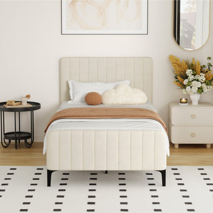 Emily Beige Bed - King Single