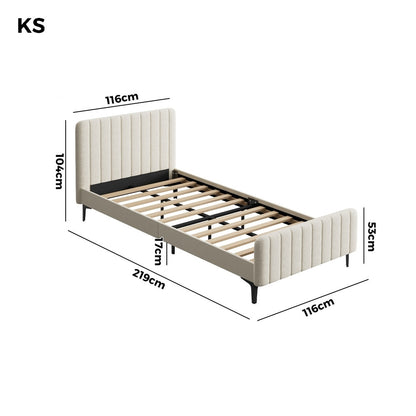 Emily Beige Bed - King Single