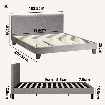 Demetrius Upholstered Bed Frame - King