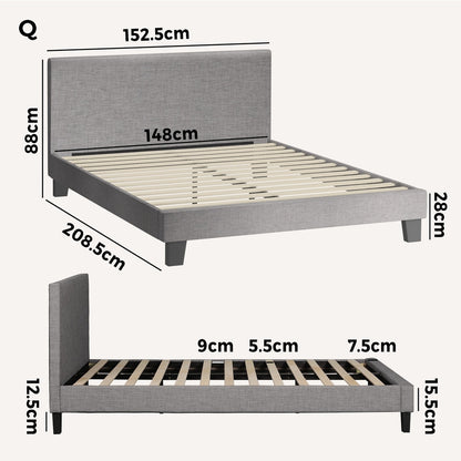Demetrius Upholstered Bed Frame - Queen