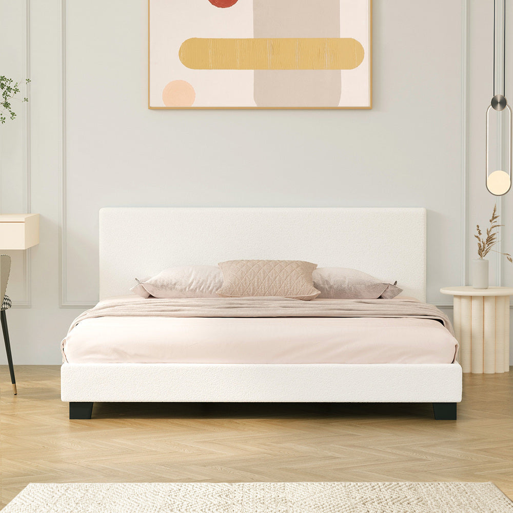 Demetrius Boucle Bed Frame - Queen