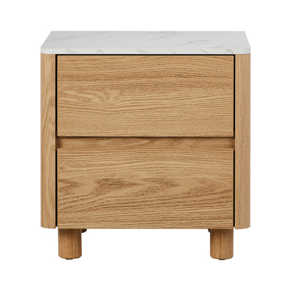 Coney Faux Marble Bedside Table